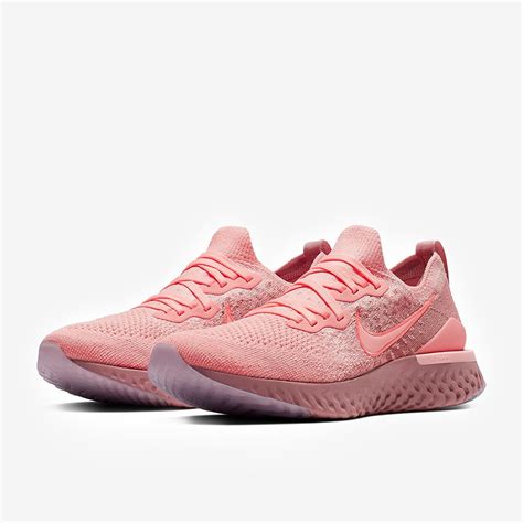 nike epic react flyknit 2 laufschuhe damen pink tint-rust pink